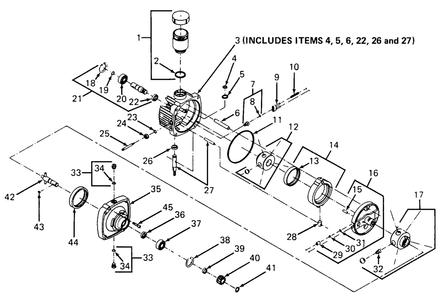 Hydro Pump Diagram and Parts List for 1610 0350042U-135393100-135393399-136393100 Cub Cadet Lawn Tractor